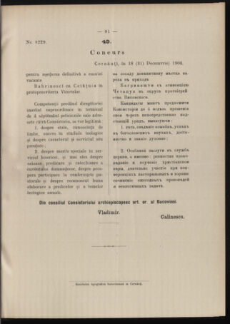 Verordnungsblatt des erzbischöfl. Konsistoriums die Angelegenheiten der orthod. -oriental. Erzdiözese der Bukowina betreffend 19041223 Seite: 3