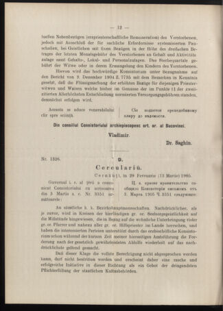 Verordnungsblatt des erzbischöfl. Konsistoriums die Angelegenheiten der orthod. -oriental. Erzdiözese der Bukowina betreffend 19050324 Seite: 2