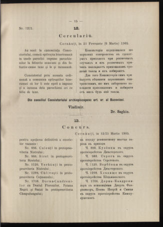 Verordnungsblatt des erzbischöfl. Konsistoriums die Angelegenheiten der orthod. -oriental. Erzdiözese der Bukowina betreffend 19050324 Seite: 5