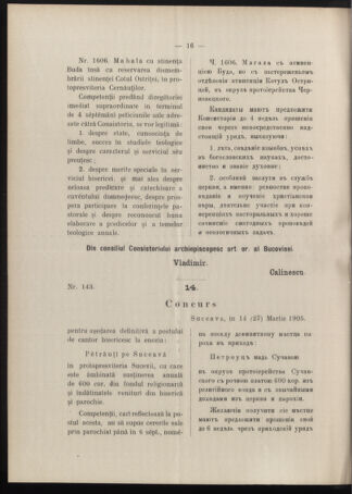 Verordnungsblatt des erzbischöfl. Konsistoriums die Angelegenheiten der orthod. -oriental. Erzdiözese der Bukowina betreffend 19050324 Seite: 6