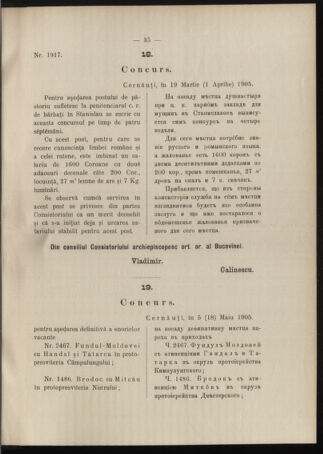 Verordnungsblatt des erzbischöfl. Konsistoriums die Angelegenheiten der orthod. -oriental. Erzdiözese der Bukowina betreffend 19050508 Seite: 3