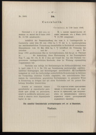 Verordnungsblatt des erzbischöfl. Konsistoriums die Angelegenheiten der orthod. -oriental. Erzdiözese der Bukowina betreffend 19050708 Seite: 2