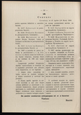 Verordnungsblatt des erzbischöfl. Konsistoriums die Angelegenheiten der orthod. -oriental. Erzdiözese der Bukowina betreffend 19060501 Seite: 6