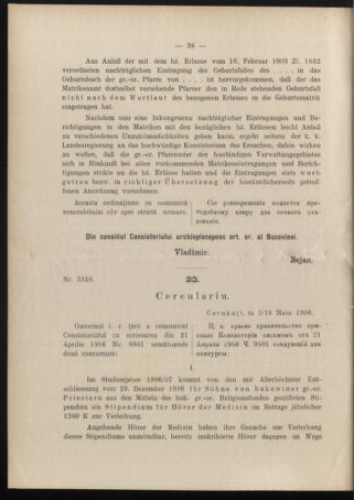 Verordnungsblatt des erzbischöfl. Konsistoriums die Angelegenheiten der orthod. -oriental. Erzdiözese der Bukowina betreffend 19060517 Seite: 2