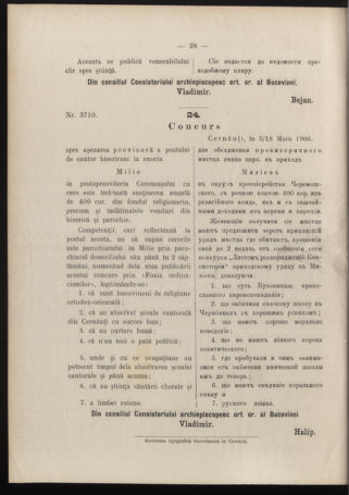 Verordnungsblatt des erzbischöfl. Konsistoriums die Angelegenheiten der orthod. -oriental. Erzdiözese der Bukowina betreffend 19060517 Seite: 4