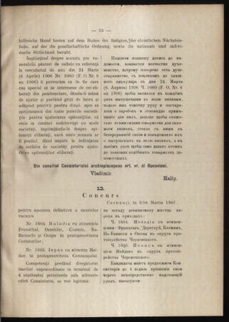 Verordnungsblatt des erzbischöfl. Konsistoriums die Angelegenheiten der orthod. -oriental. Erzdiözese der Bukowina betreffend 19070407 Seite: 3