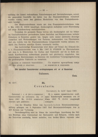 Verordnungsblatt des erzbischöfl. Konsistoriums die Angelegenheiten der orthod. -oriental. Erzdiözese der Bukowina betreffend 19070623 Seite: 3