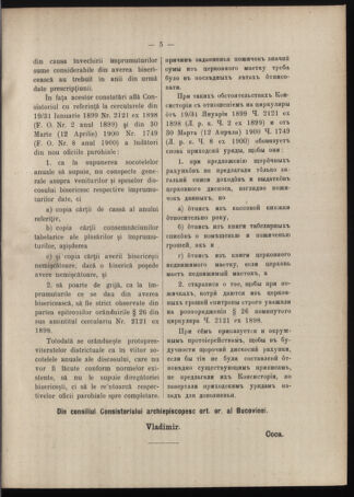 Verordnungsblatt des erzbischöfl. Konsistoriums die Angelegenheiten der orthod. -oriental. Erzdiözese der Bukowina betreffend 19080204 Seite: 5