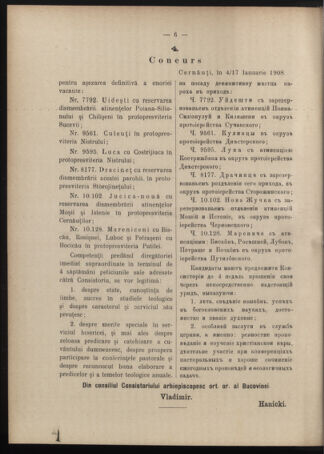 Verordnungsblatt des erzbischöfl. Konsistoriums die Angelegenheiten der orthod. -oriental. Erzdiözese der Bukowina betreffend 19080204 Seite: 6