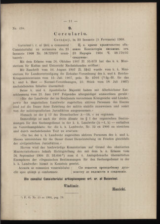 Verordnungsblatt des erzbischöfl. Konsistoriums die Angelegenheiten der orthod. -oriental. Erzdiözese der Bukowina betreffend 19080207 Seite: 3