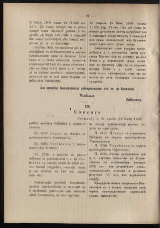 Verordnungsblatt des erzbischöfl. Konsistoriums die Angelegenheiten der orthod. -oriental. Erzdiözese der Bukowina betreffend 19080515 Seite: 2