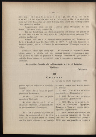 Verordnungsblatt des erzbischöfl. Konsistoriums die Angelegenheiten der orthod. -oriental. Erzdiözese der Bukowina betreffend 19081014 Seite: 2