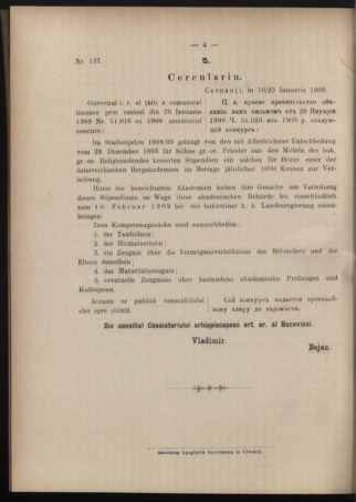 Verordnungsblatt des erzbischöfl. Konsistoriums die Angelegenheiten der orthod. -oriental. Erzdiözese der Bukowina betreffend 19090120 Seite: 4