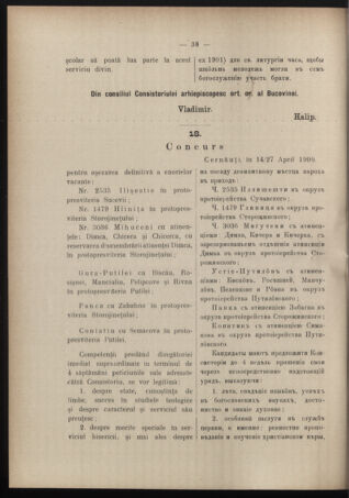 Verordnungsblatt des erzbischöfl. Konsistoriums die Angelegenheiten der orthod. -oriental. Erzdiözese der Bukowina betreffend 19090425 Seite: 2