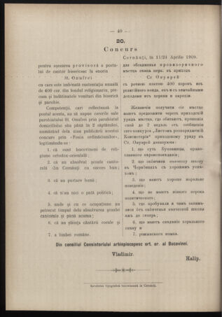 Verordnungsblatt des erzbischöfl. Konsistoriums die Angelegenheiten der orthod. -oriental. Erzdiözese der Bukowina betreffend 19090425 Seite: 4