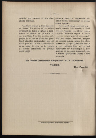 Verordnungsblatt des erzbischöfl. Konsistoriums die Angelegenheiten der orthod. -oriental. Erzdiözese der Bukowina betreffend 19090808 Seite: 14