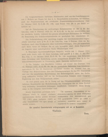 Verordnungsblatt des erzbischöfl. Konsistoriums die Angelegenheiten der orthod. -oriental. Erzdiözese der Bukowina betreffend 19110203 Seite: 4