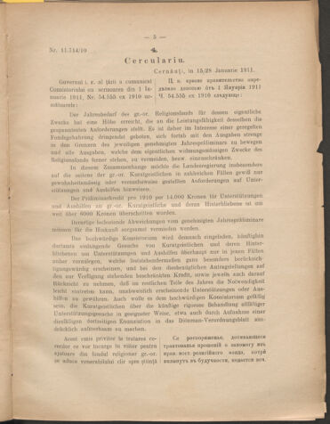 Verordnungsblatt des erzbischöfl. Konsistoriums die Angelegenheiten der orthod. -oriental. Erzdiözese der Bukowina betreffend 19110203 Seite: 5