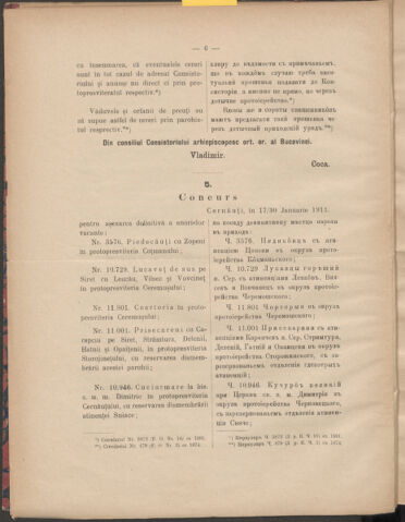 Verordnungsblatt des erzbischöfl. Konsistoriums die Angelegenheiten der orthod. -oriental. Erzdiözese der Bukowina betreffend 19110203 Seite: 6