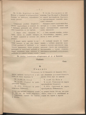 Verordnungsblatt des erzbischöfl. Konsistoriums die Angelegenheiten der orthod. -oriental. Erzdiözese der Bukowina betreffend 19110203 Seite: 7