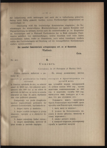 Verordnungsblatt des erzbischöfl. Konsistoriums die Angelegenheiten der orthod. -oriental. Erzdiözese der Bukowina betreffend 19110228 Seite: 3