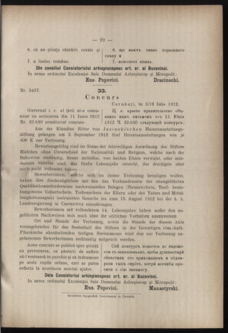 Verordnungsblatt des erzbischöfl. Konsistoriums die Angelegenheiten der orthod. -oriental. Erzdiözese der Bukowina betreffend 19120713 Seite: 5