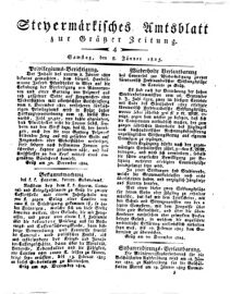 Steyermärkisches Amtsblatt zur Grätzer Zeitung 18250108 Seite: 1