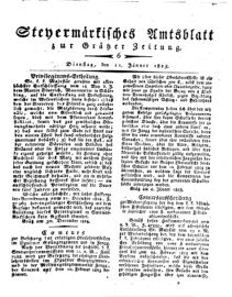 Steyermärkisches Amtsblatt zur Grätzer Zeitung 18250111 Seite: 1