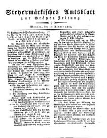 Steyermärkisches Amtsblatt zur Grätzer Zeitung 18250117 Seite: 1