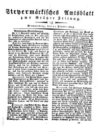 Steyermärkisches Amtsblatt zur Grätzer Zeitung 18250127 Seite: 1