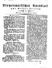 Steyermärkisches Amtsblatt zur Grätzer Zeitung 18250131 Seite: 1