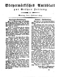 Steyermärkisches Amtsblatt zur Grätzer Zeitung 18250207 Seite: 1