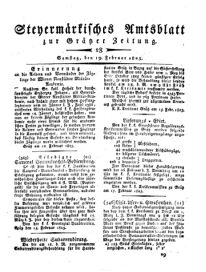 Steyermärkisches Amtsblatt zur Grätzer Zeitung 18250219 Seite: 1