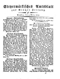 Steyermärkisches Amtsblatt zur Grätzer Zeitung 18250305 Seite: 1