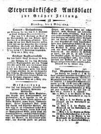 Steyermärkisches Amtsblatt zur Grätzer Zeitung 18250308 Seite: 1