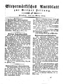 Steyermärkisches Amtsblatt zur Grätzer Zeitung 18250322 Seite: 1