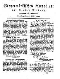 Steyermärkisches Amtsblatt zur Grätzer Zeitung 18250326 Seite: 1