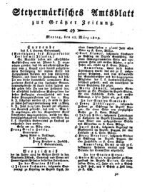 Steyermärkisches Amtsblatt zur Grätzer Zeitung 18250328 Seite: 1