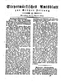 Steyermärkisches Amtsblatt zur Grätzer Zeitung 18250405 Seite: 1