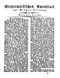 Steyermärkisches Amtsblatt zur Grätzer Zeitung 18250411 Seite: 1