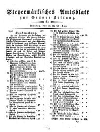 Steyermärkisches Amtsblatt zur Grätzer Zeitung 18250418 Seite: 1