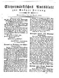 Steyermärkisches Amtsblatt zur Grätzer Zeitung 18250428 Seite: 1