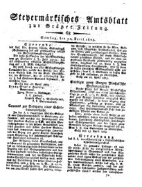 Steyermärkisches Amtsblatt zur Grätzer Zeitung