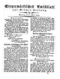 Steyermärkisches Amtsblatt zur Grätzer Zeitung 18250502 Seite: 1