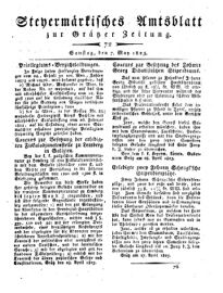 Steyermärkisches Amtsblatt zur Grätzer Zeitung 18250507 Seite: 1