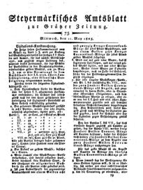 Steyermärkisches Amtsblatt zur Grätzer Zeitung 18250511 Seite: 1