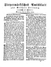 Steyermärkisches Amtsblatt zur Grätzer Zeitung 18250516 Seite: 1