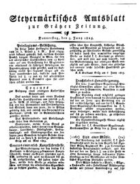 Steyermärkisches Amtsblatt zur Grätzer Zeitung 18250609 Seite: 1