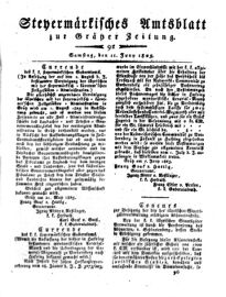 Steyermärkisches Amtsblatt zur Grätzer Zeitung 18250611 Seite: 1