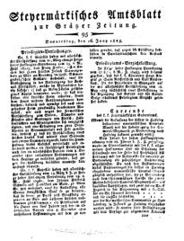 Steyermärkisches Amtsblatt zur Grätzer Zeitung 18250616 Seite: 1